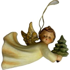 Vtg. Goebel First Edition 1988 Angel Holding Christmas Tree Ornament W. Germany